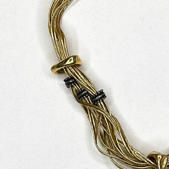 Robert Rose Faux Gold Cross Necklace Oval Stone Heart Multi Strands‎ Length 14" - Picture 8 of 14